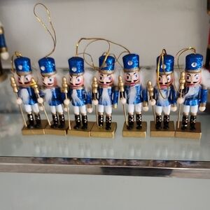 Blue Nutcracker Ornaments Set